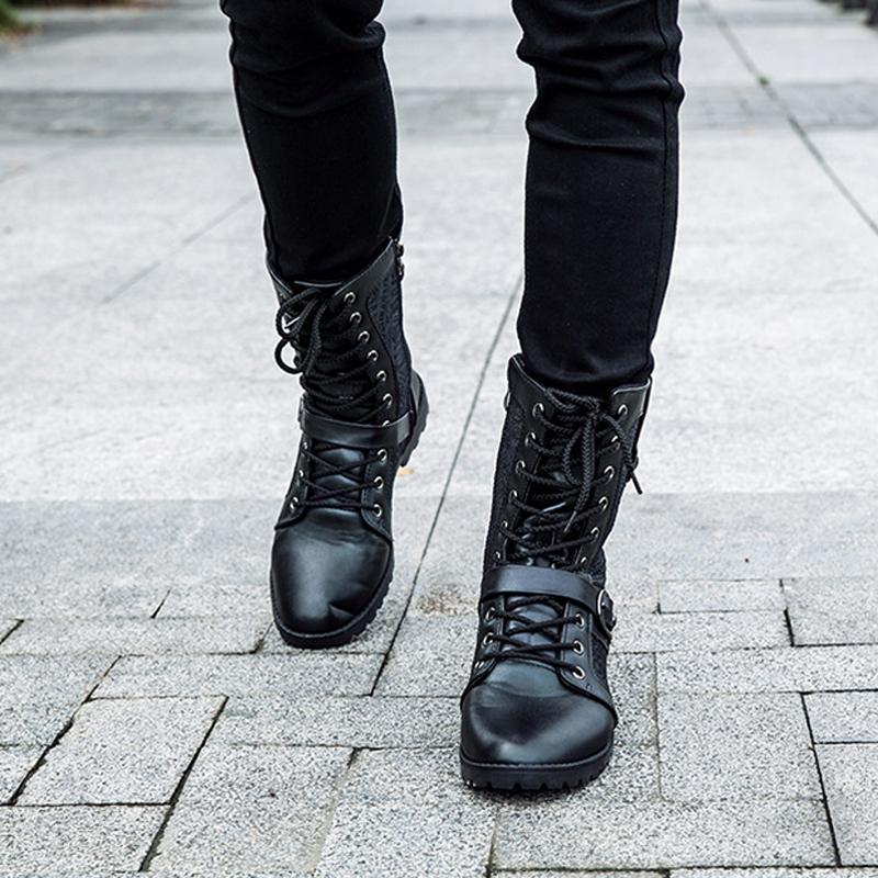 Men's lace-up boots with buckle closure-5