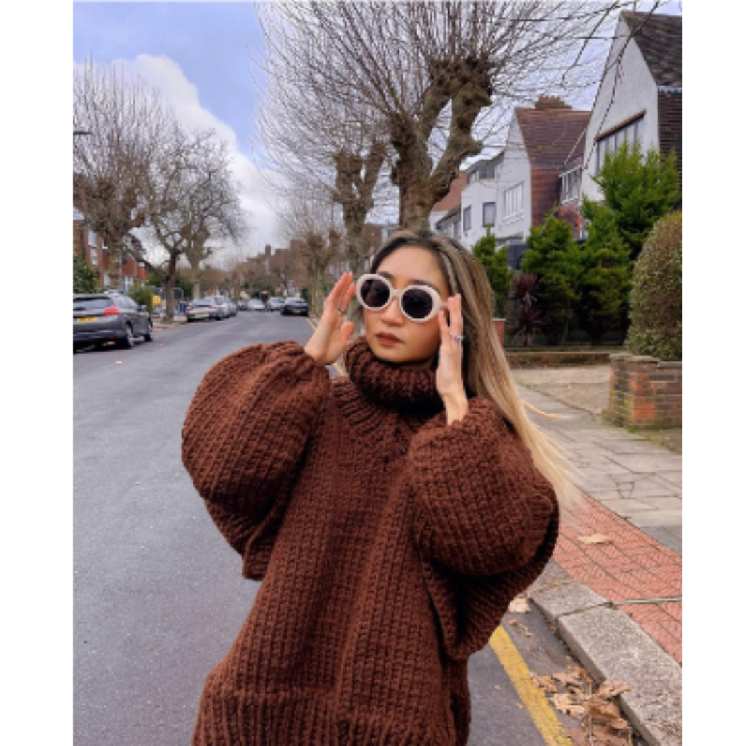 Erenabaji | Ladies oversized knit sweater | Warmth-5