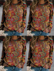 Elegant women's sweater with round neck and print for the winter-2