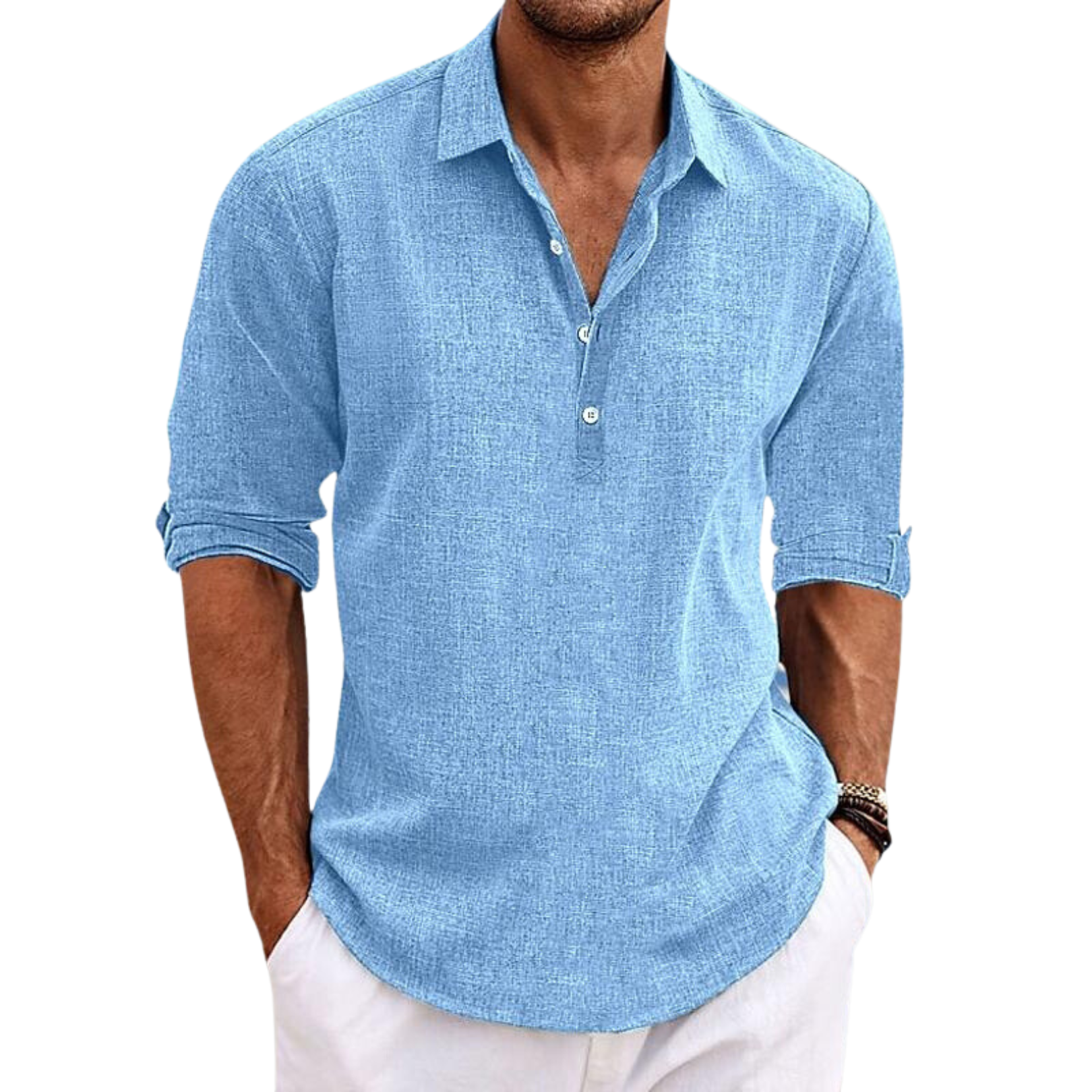 Darren | Laidback Luxe Roll-Up Collar Shirt