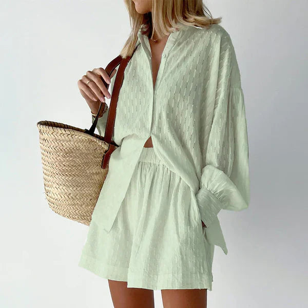 FREYA | Casual Breathable Blouse and Short Set