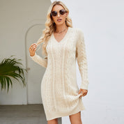 ARJANE | Elegant Lace-Back Sweater Dress