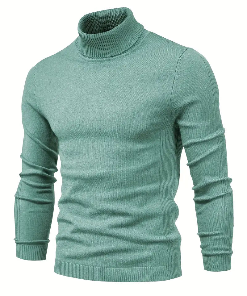 Men’s Turtleneck Sweater - Slim Fit - Soft Knit - Long Sleeve Smart Casual Wear-5