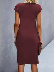 Grace | Midi Dress with Front Knot Design