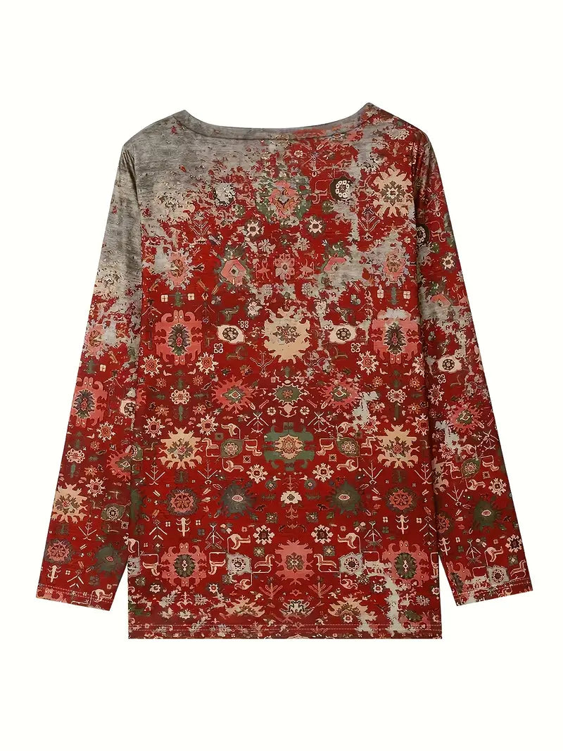 Chic sweater with red print-2