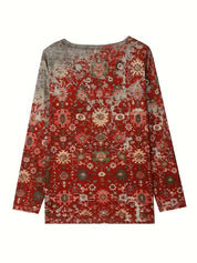 Chic sweater with red print-2