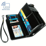 RFID-Secure Travel Wallet | Multi-Pocket Vintage Clutch