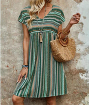 Josie | Chic & Flowy Striped Boho Mini Dress