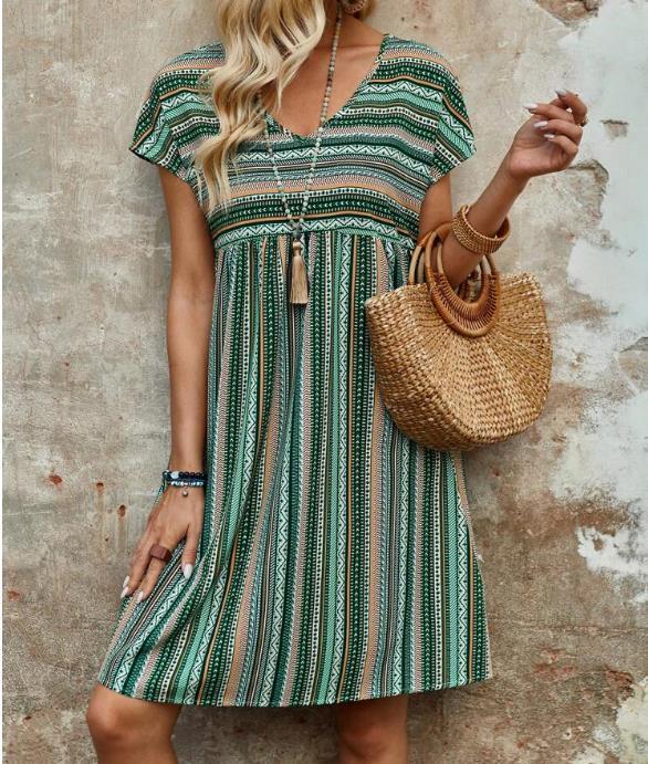 Josie | Chic & Flowy Striped Boho Mini Dress