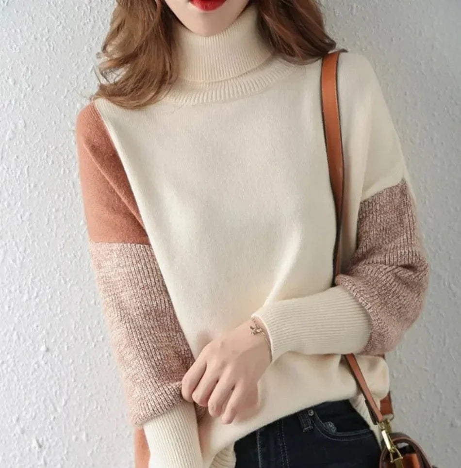 Amari Patchwork knitting sweater: stylish winter sweater-3