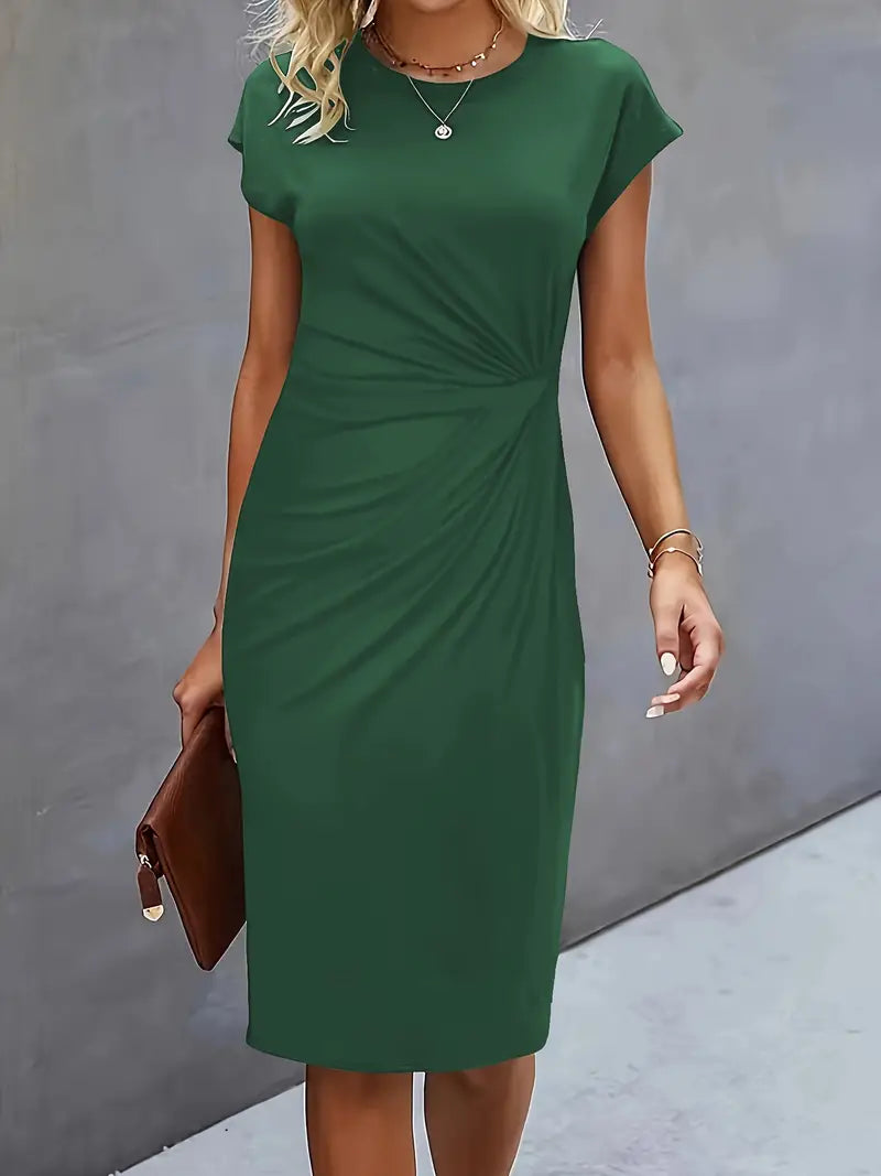 Grace | Midi Dress with Front Knot Design