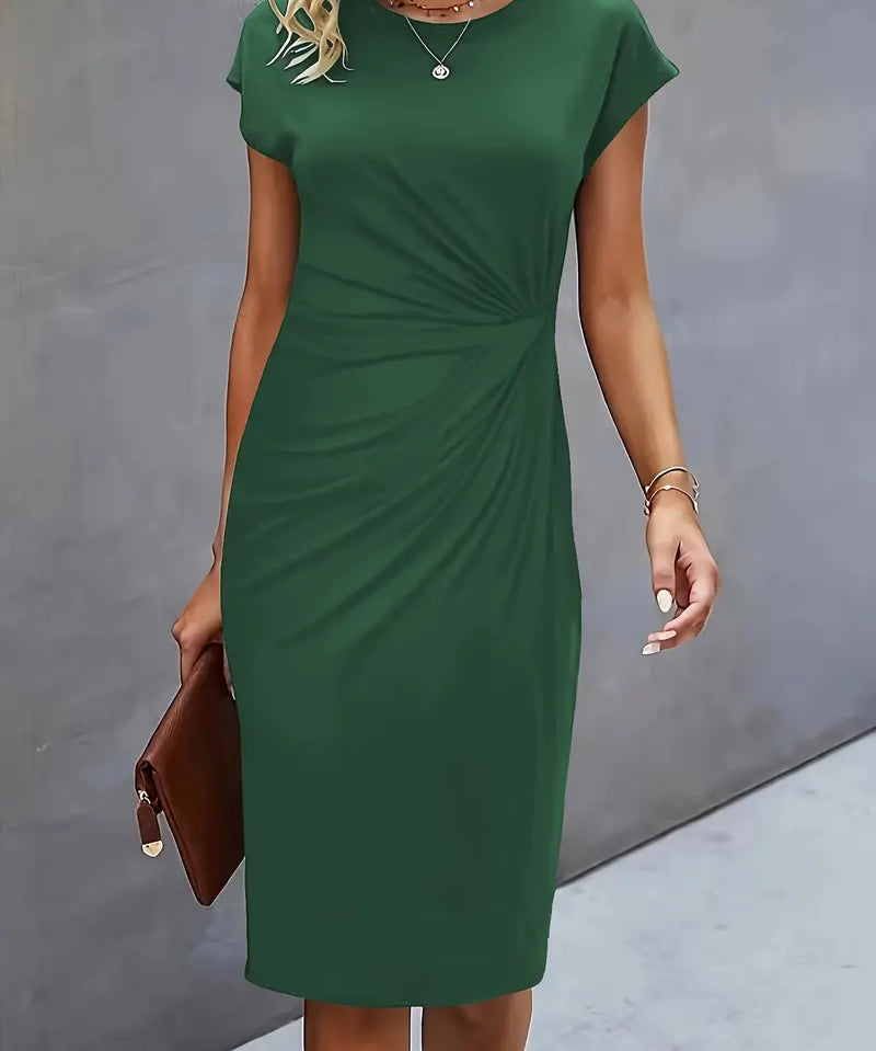 Grace | Midi Dress with Front Knot Design