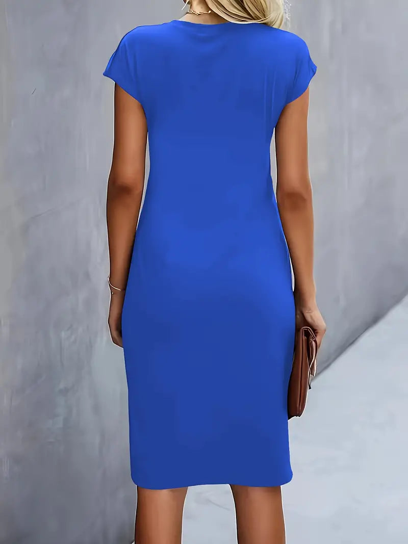 Grace | Midi Dress with Front Knot Design