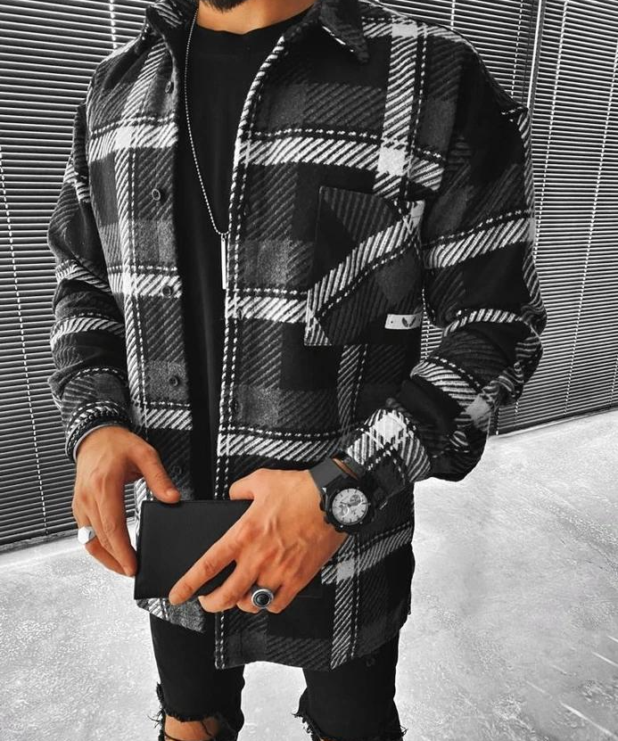 Men Long -arm button down down winter jacket | Warmth-1