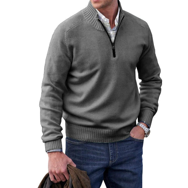 Men's zip sweater in cashmere-1