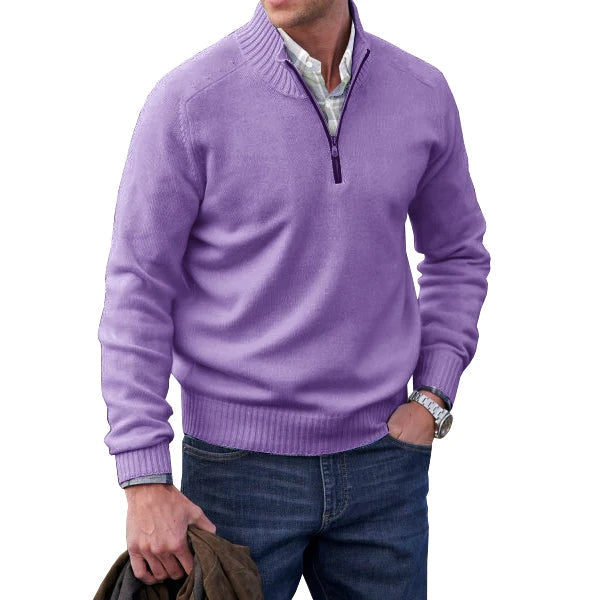 Men's zip sweater in cashmere-3