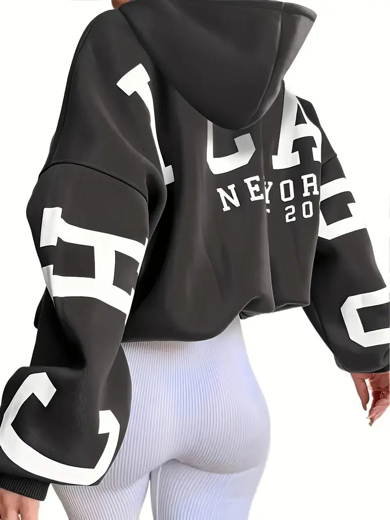 Sweater in oversized long-sleeved design with text logo on the sleeve for women-3