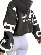 Sweater in oversized long-sleeved design with text logo on the sleeve for women-3