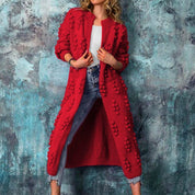 Long female sweater with wave pattern - warm & elegant-2