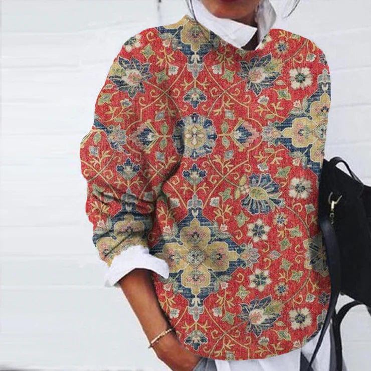 Chic sweater with patterns for women-1