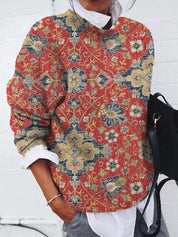 Chic sweater with patterns for women-2
