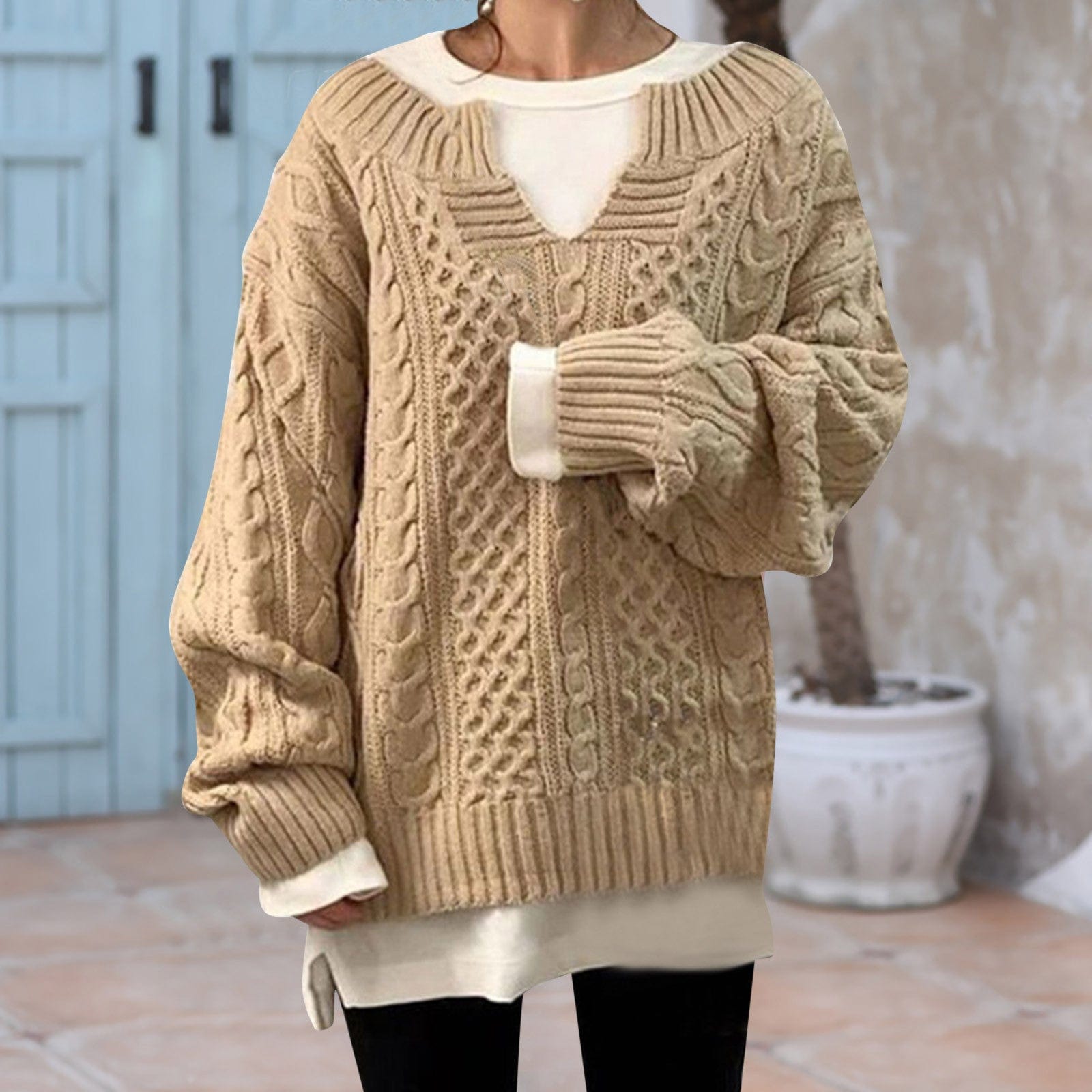 Stylish knitting sweater for women-6