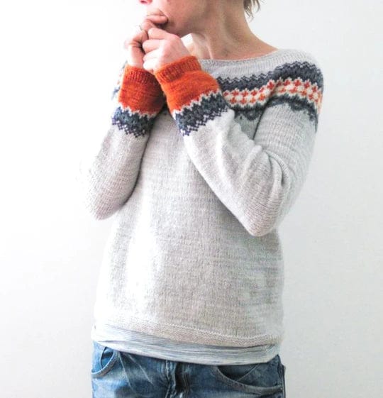 Grocher sweater with boho design-2