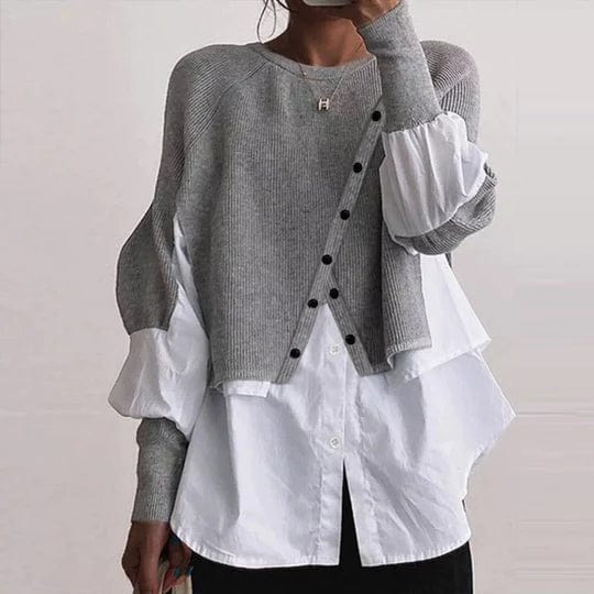 Chic sweater with shirt for women-1