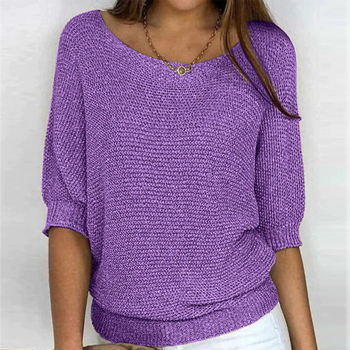 Sweater in a two -tone design for women with comfortable comfort-2