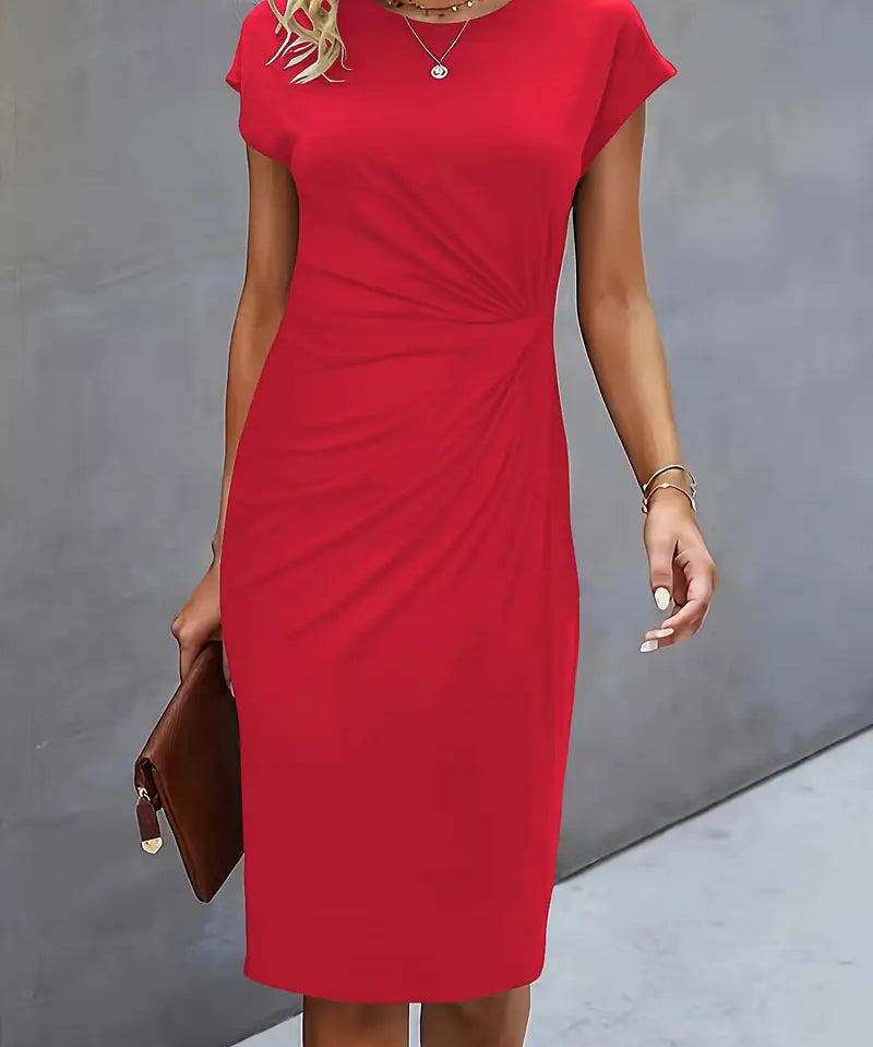 Grace | Midi Dress with Front Knot Design