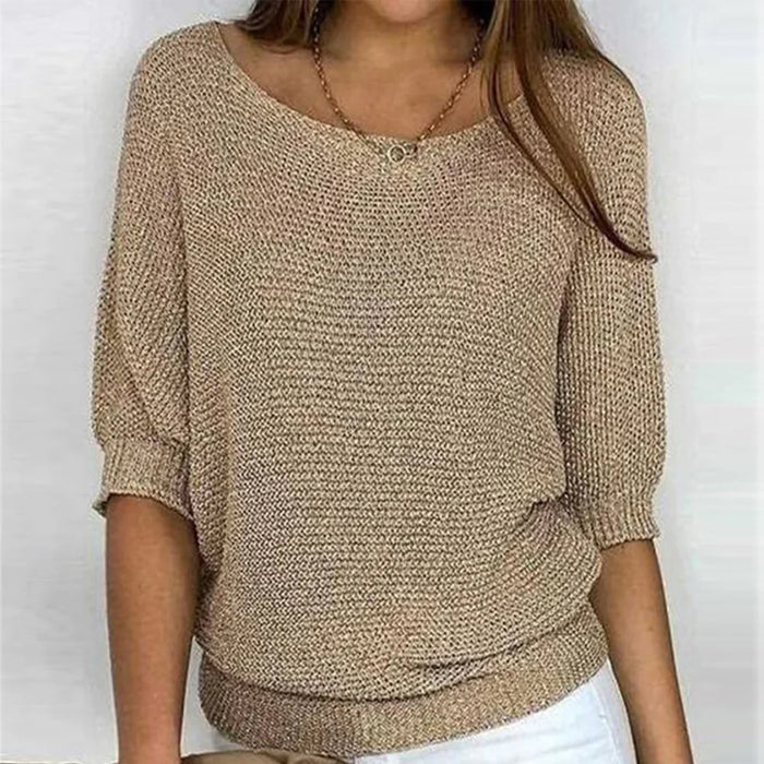 Sweater in a two -tone design for women with comfortable comfort-4