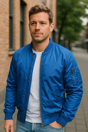 David | Classic Bomber Jacket with Utility Zipper Detail