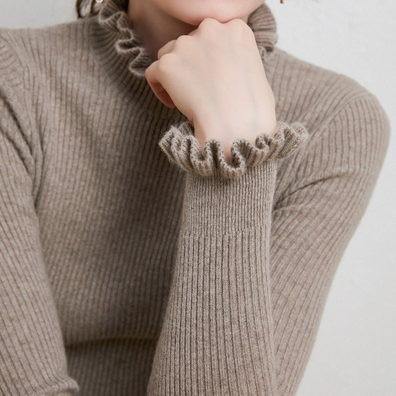 Kashmir sweater with elegant twirl design for stylish women-1