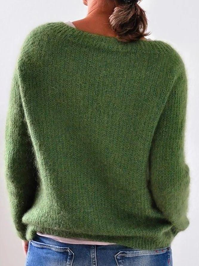 Knitting sweater with a relaxed cut-2