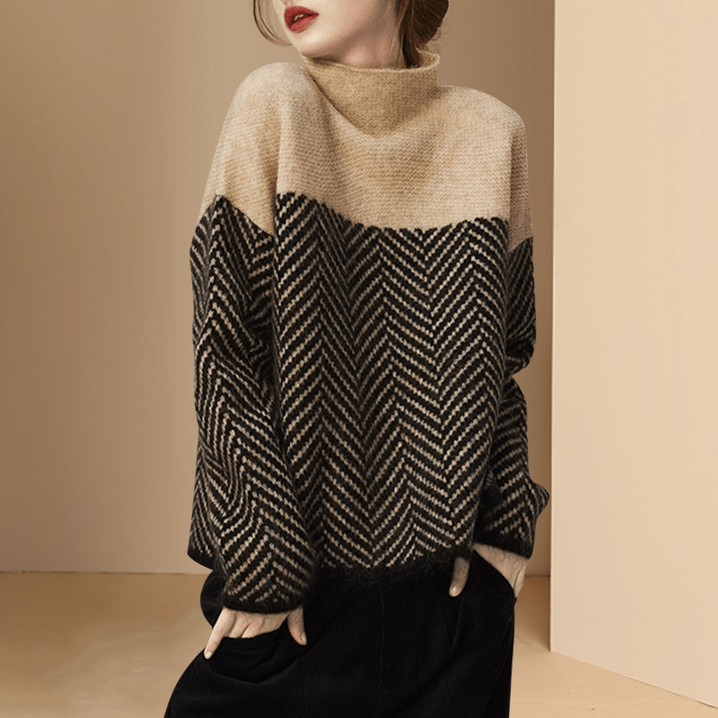  Brown sweater - elegant rope for autumn & winter-1
