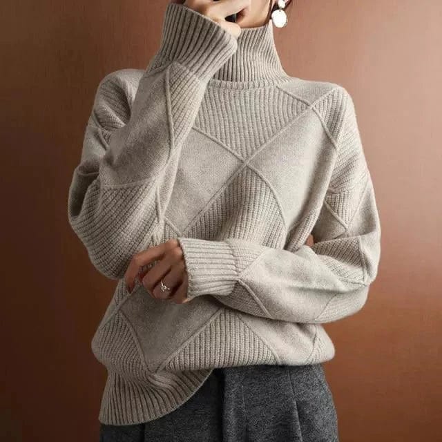 Fashionable Turtleneck sweater for women-3