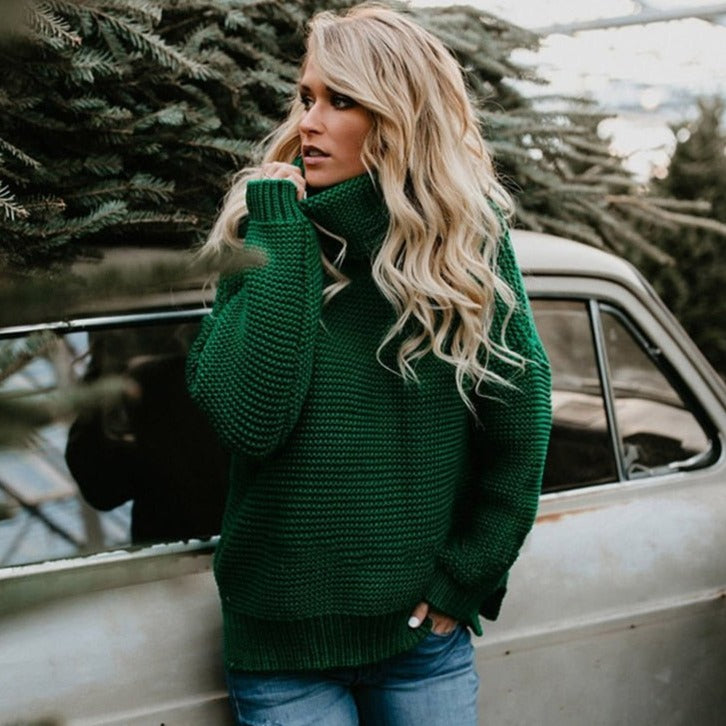 Thick turtleneck sweater for women-2