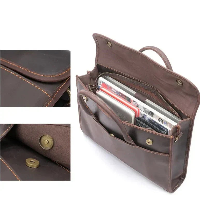 Liam | Men's Genuine Leather Business Briefcase Crossbody Messenger Bag