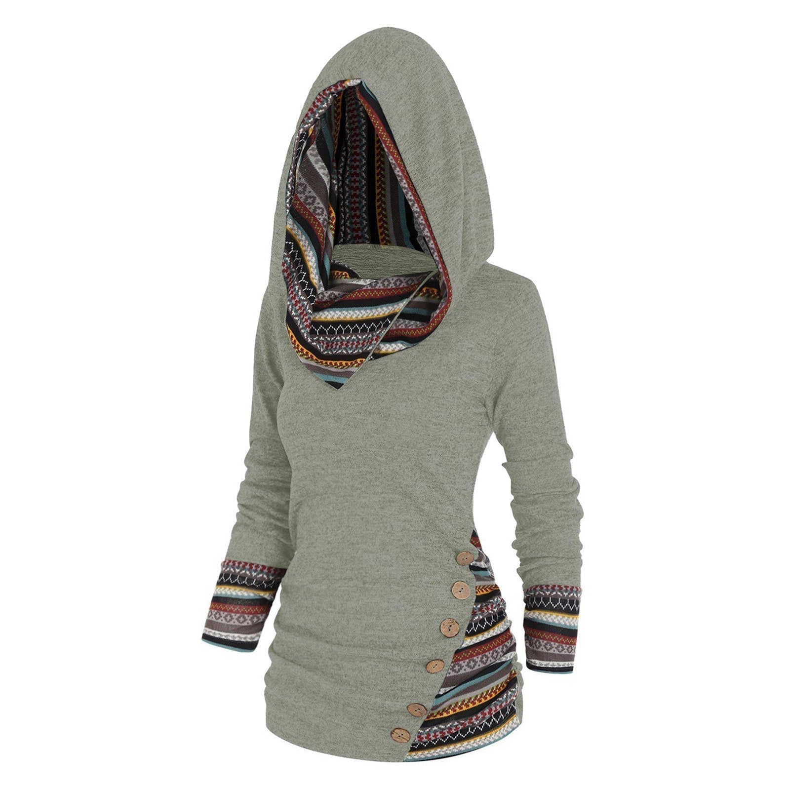 Relaxed hoodie with a tribal pattern-3