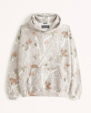 Sweater with a hood and stylish "with love" logo on the back-1