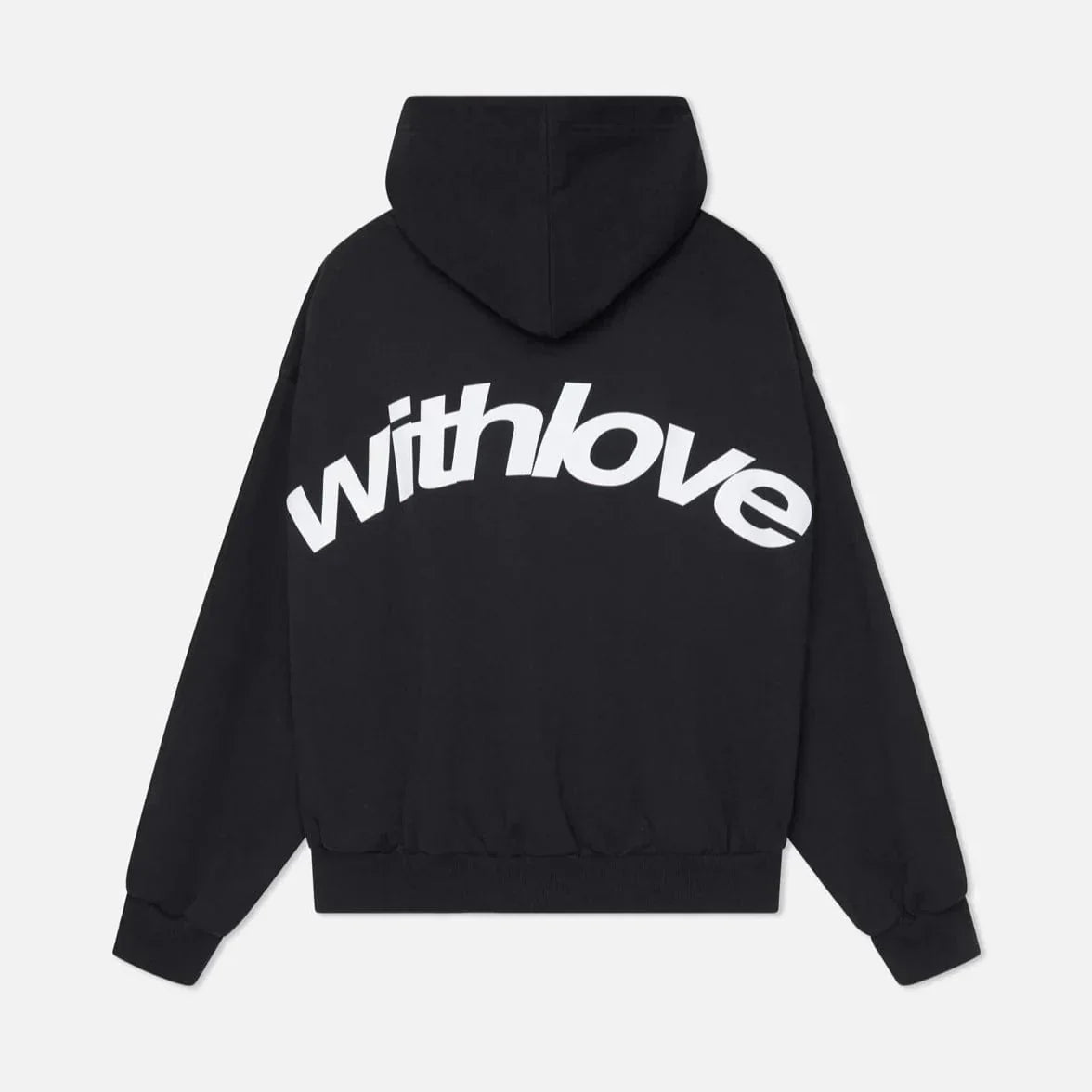 Sweater with a hood and stylish "with love" logo on the back-3
