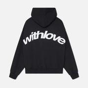 Sweater with a hood and stylish "with love" logo on the back-3