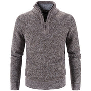 Men’s Knit Pullover Sweater - Wool Blend - Quarter Zip - Ribbed Collar - Classic Fit-4