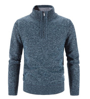 Men’s Knit Pullover Sweater - Wool Blend - Quarter Zip - Ribbed Collar - Classic Fit-3