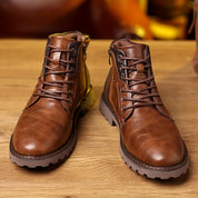 Men's Leather Zipper Dress Boots – Elegant and Durable Footwear-4