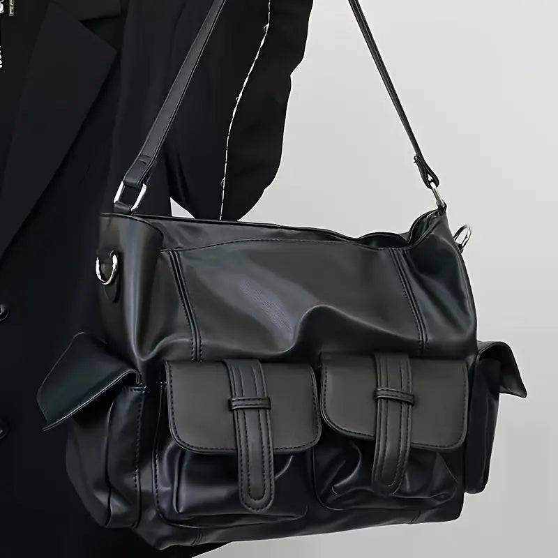 Ella | Large Capacity Punk Leather Shoulder Bag Motorcycle