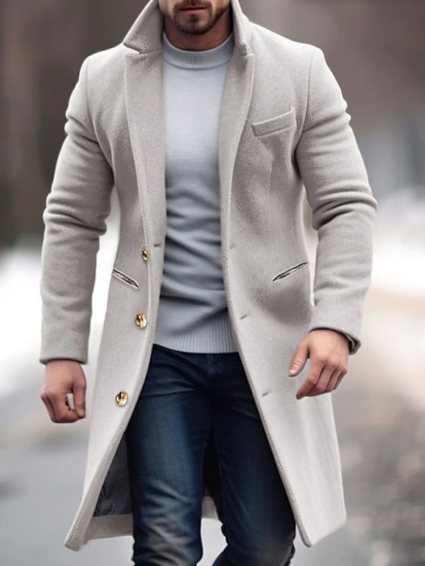Wayne | Men's Elegant Long Overcoat