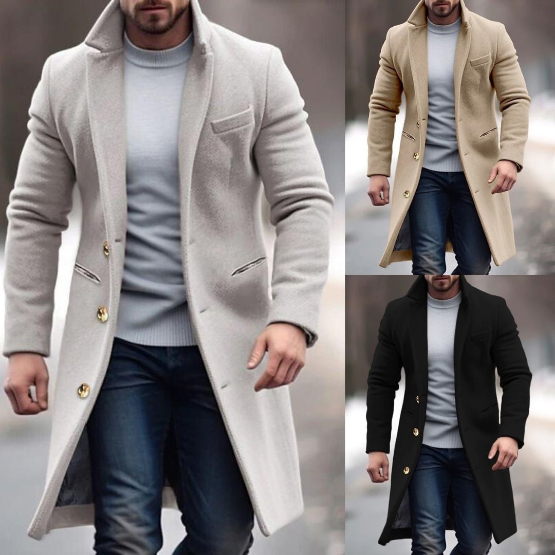 Wayne | Men's Elegant Long Overcoat
