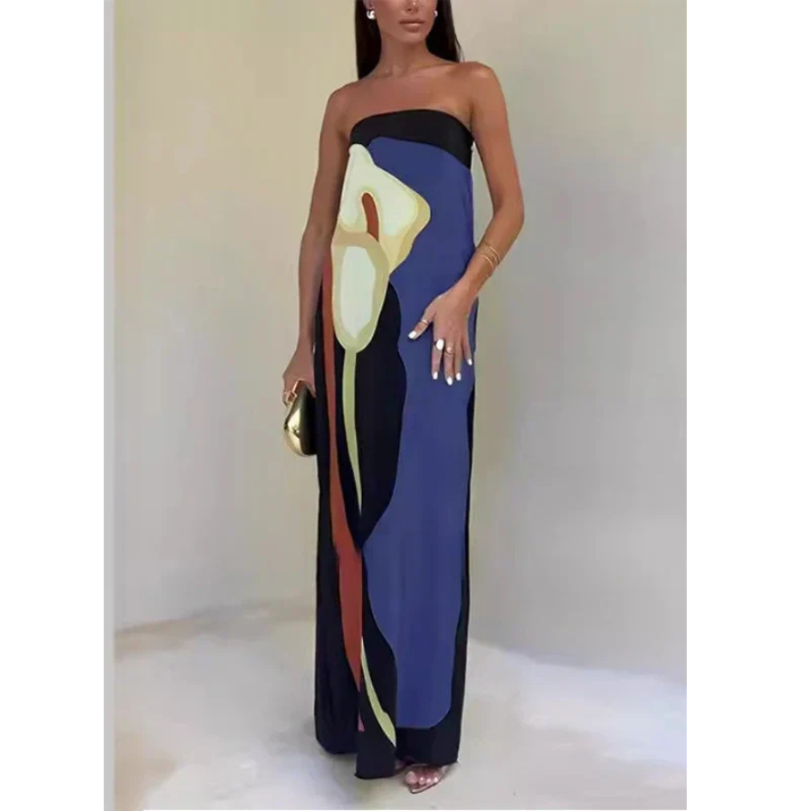 Chic Strapless Boho Maxi Dress | Silvana