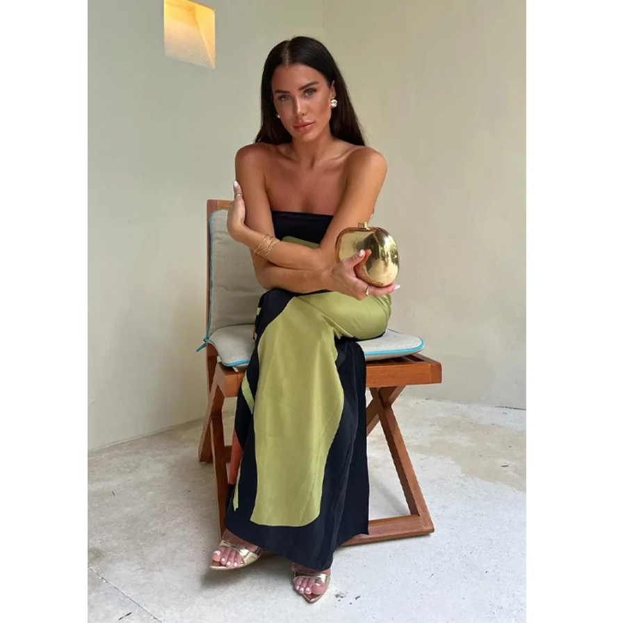 Chic Strapless Boho Maxi Dress | Silvana